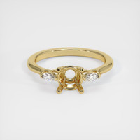 14K Yellow Gold Three Stone Ring Setting Image