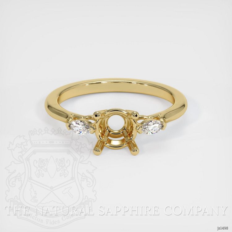 14K Yellow Gold Three Stone Ring Setting