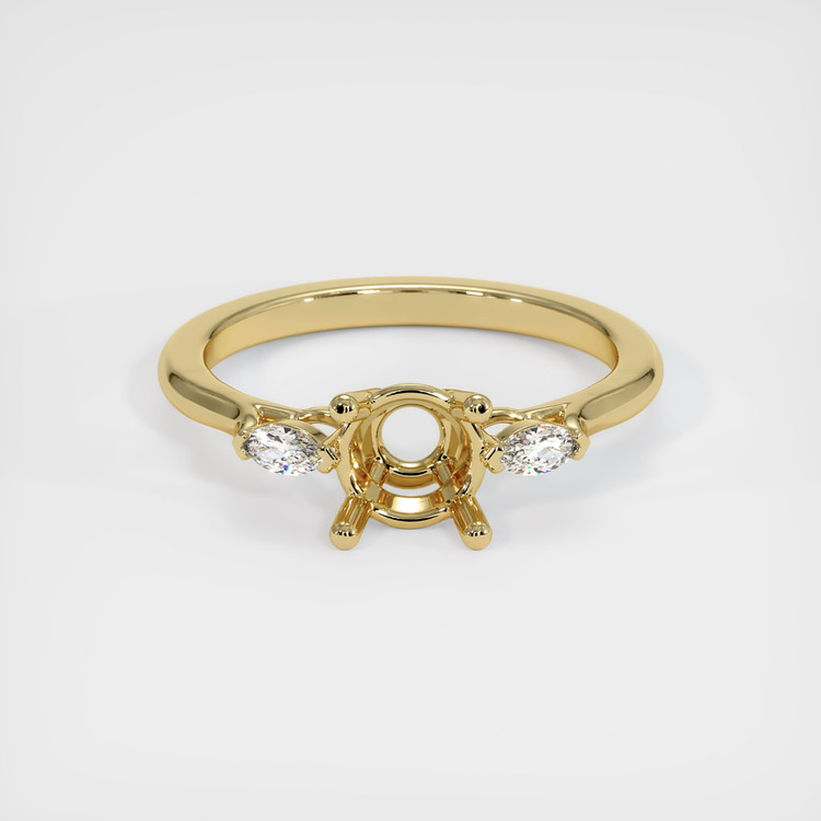 14K Yellow Gold Three Stone Ring Setting