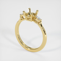 18K Yellow Gold Three Stone Ring Setting Video