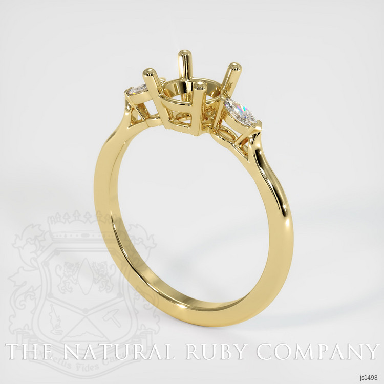 18K Yellow Gold Three Stone Ring Setting