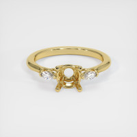 18K Yellow Gold Three Stone Ring Setting Image