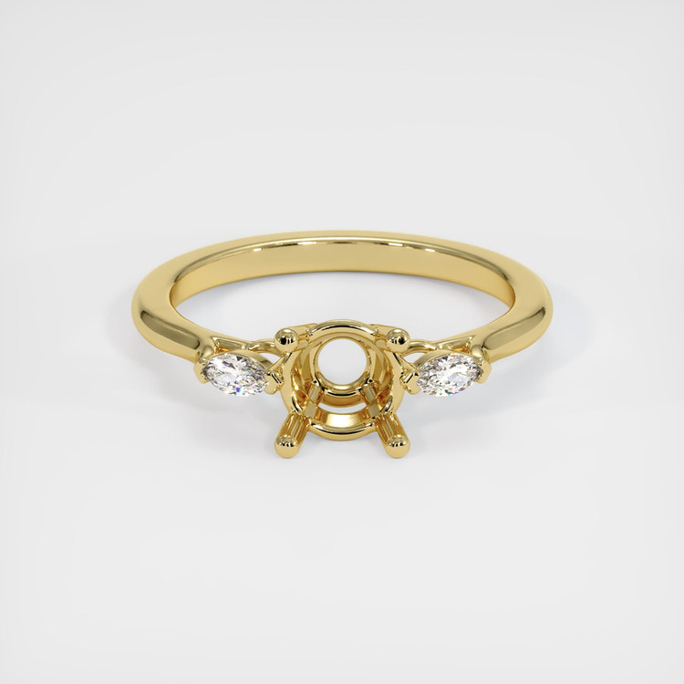 18K Yellow Gold Three Stone Ring Setting