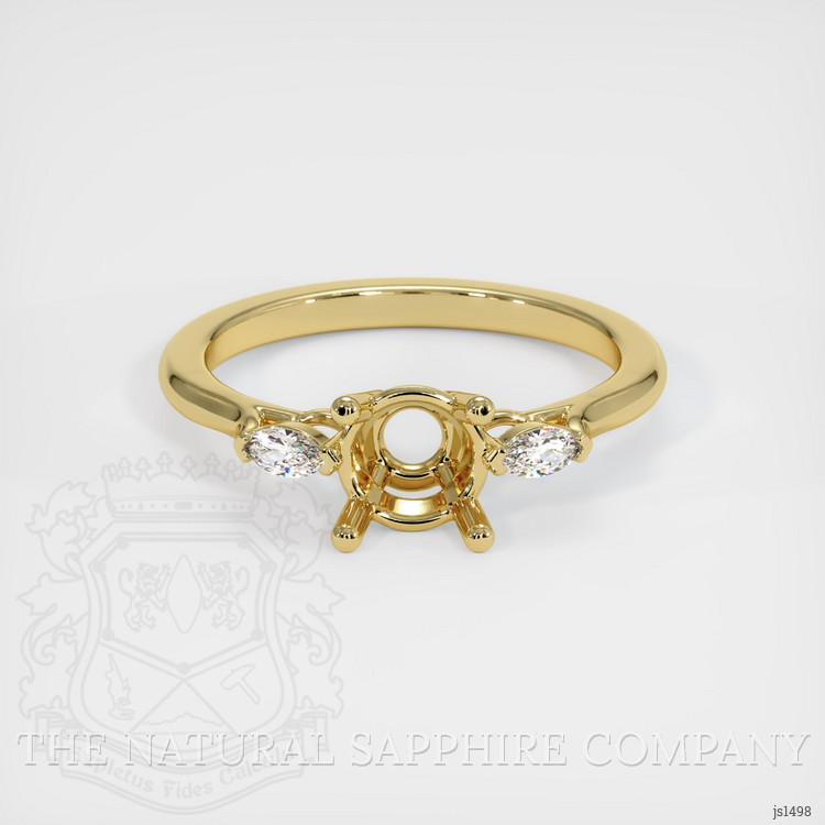 18K Yellow Gold Three Stone Ring Setting