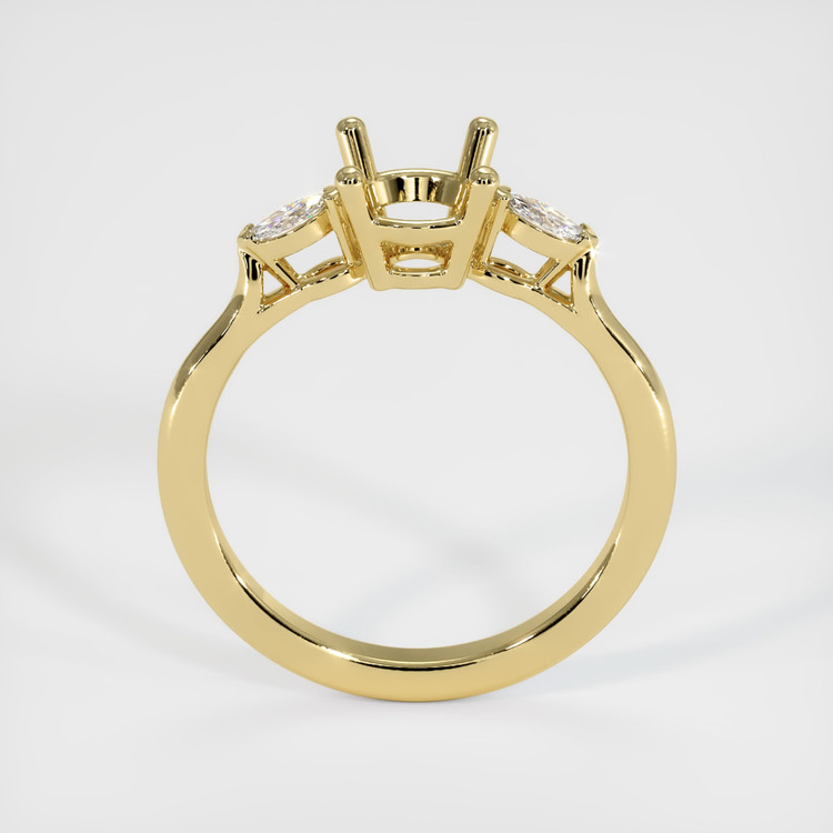 18K Yellow Gold Three Stone Ring Setting
