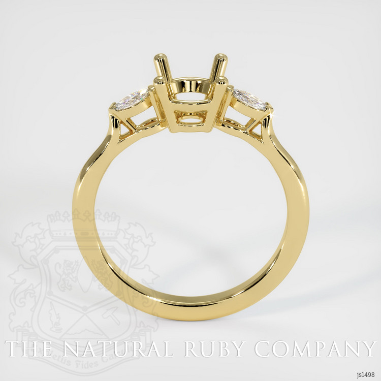 18K Yellow Gold Three Stone Ring Setting