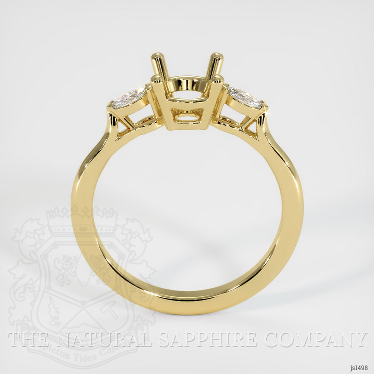 18K Yellow Gold Three Stone Ring Setting