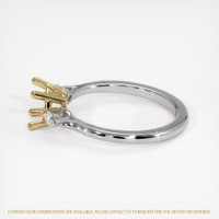 14K Yellow & White Three Stone Ring Setting Image