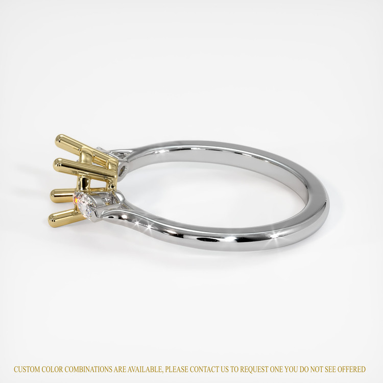 14K Yellow & White Three Stone Ring Setting