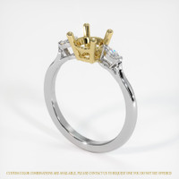 18K Yellow & White Three Stone Ring Setting Video