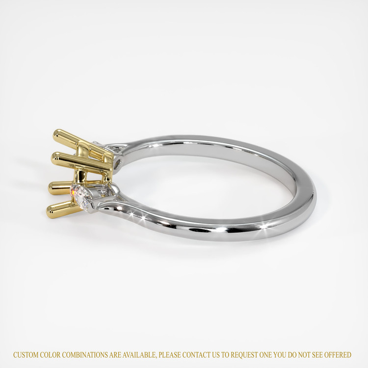 18K Yellow & White Three Stone Ring Setting