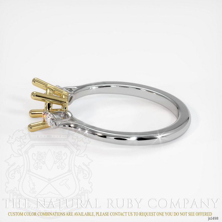 18K Yellow & White Three Stone Ring Setting