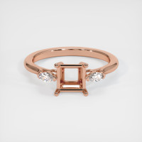 14K Rose Gold Three Stone Ring Setting Image