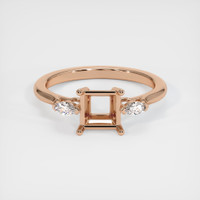 18K Rose Gold Three Stone Ring Setting Image