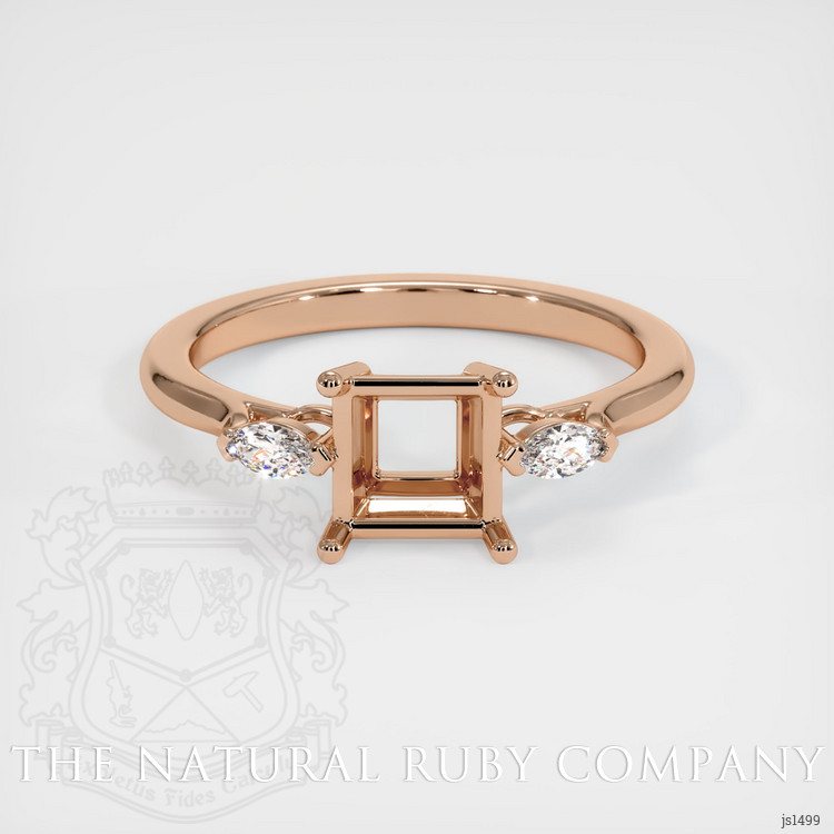 18K Rose Gold Three Stone Ring Setting