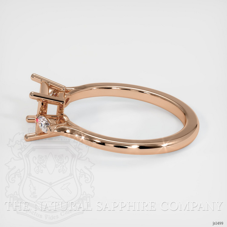 18K Rose Gold Three Stone Ring Setting