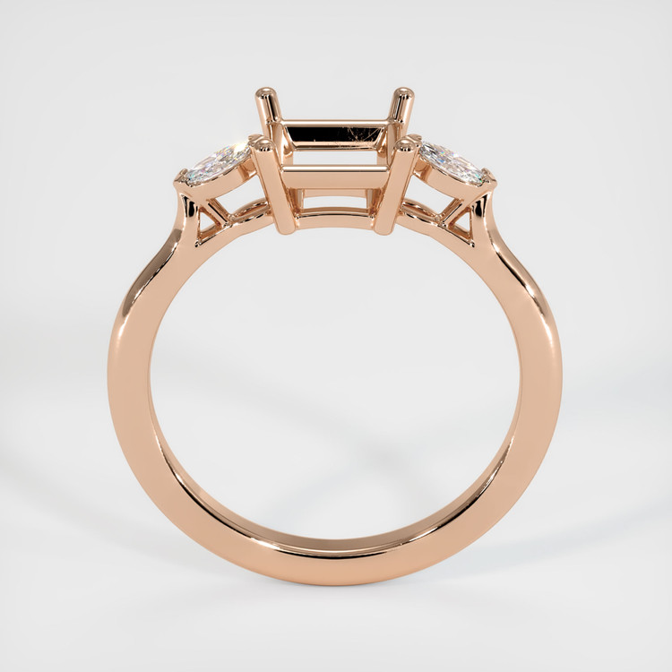 18K Rose Gold Three Stone Ring Setting
