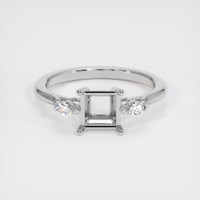 14K White Gold Three Stone Ring Setting Image