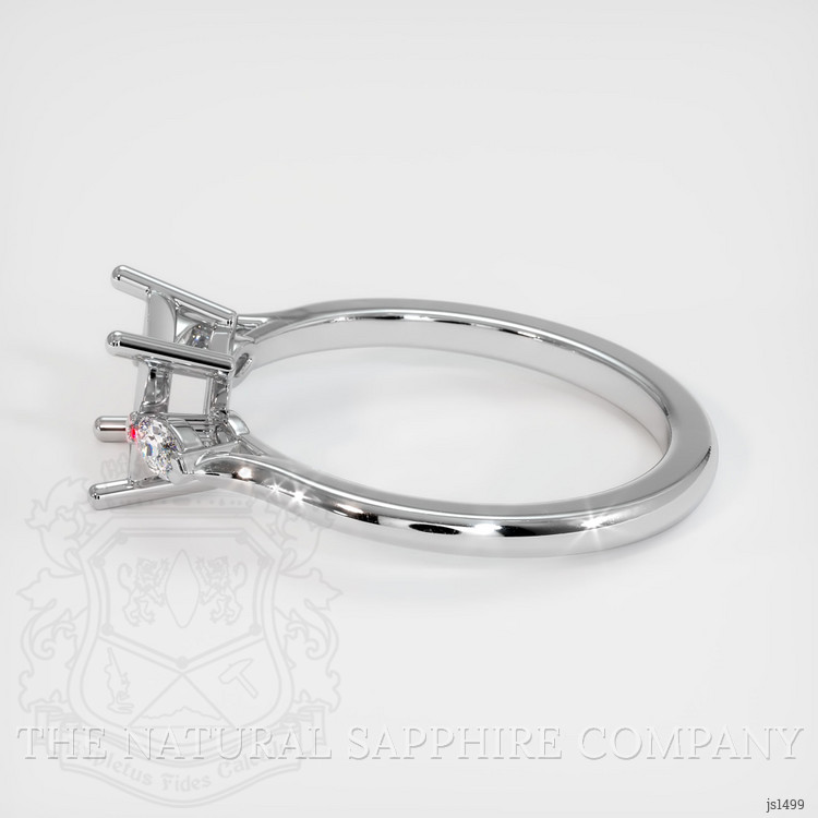 14K White Gold Three Stone Ring Setting