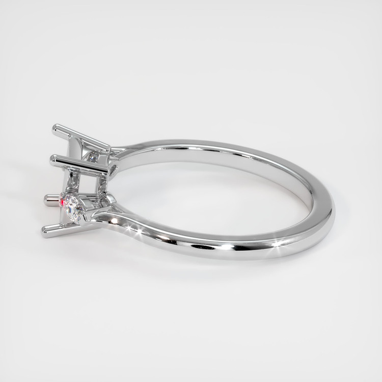 18K White Gold Three Stone Ring Setting