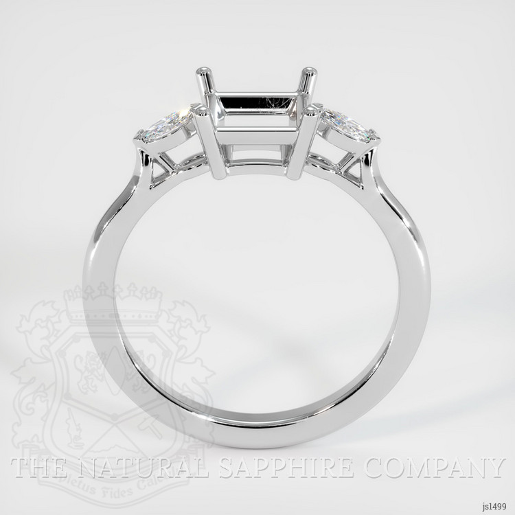 18K White Gold Three Stone Ring Setting