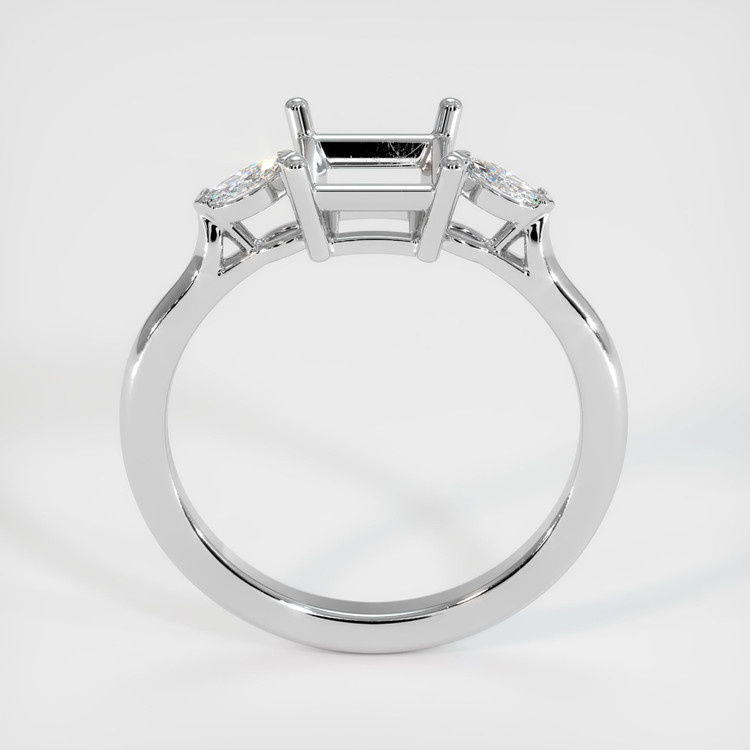 18K White Gold Three Stone Ring Setting