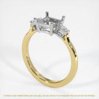 14K White & Yellow Three Stone Ring Setting Image