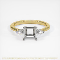 14K White & Yellow Three Stone Ring Setting Image