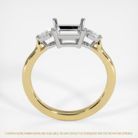 14K White & Yellow Three Stone Ring Setting Image