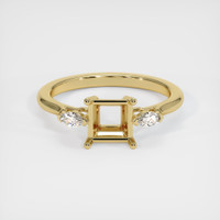 14K Yellow Gold Three Stone Ring Setting Image
