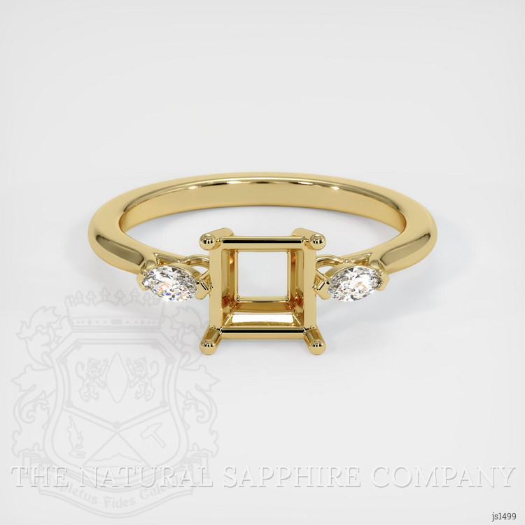 14K Yellow Gold Three Stone Ring Setting