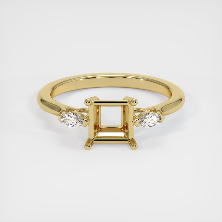 14K Yellow Gold Three Stone Ring Setting