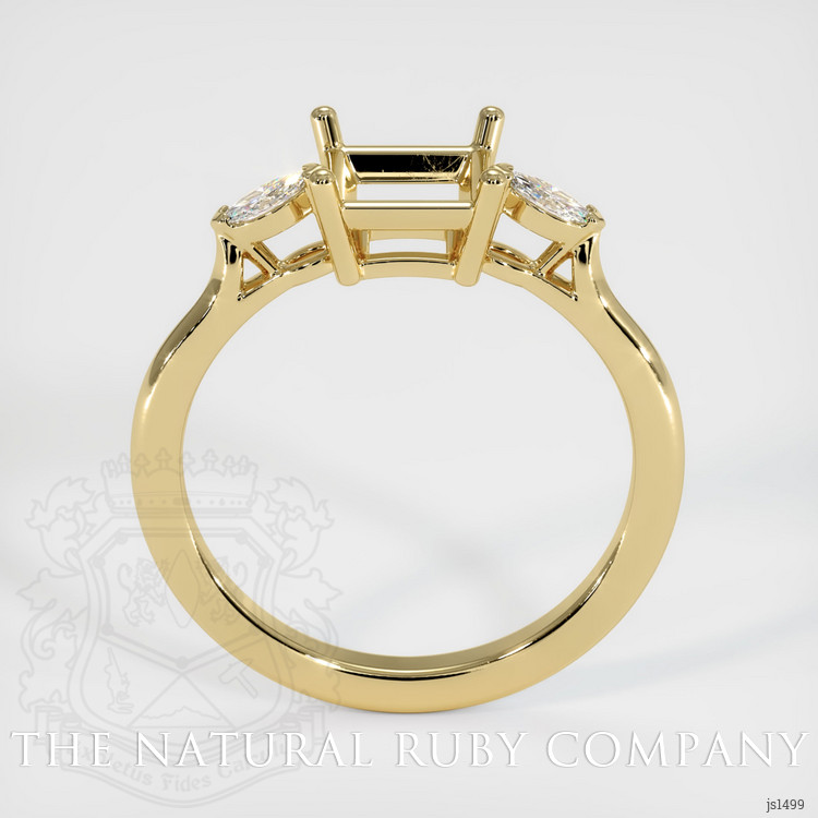 14K Yellow Gold Three Stone Ring Setting