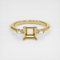 18K Yellow Gold Three Stone Ring Setting Image