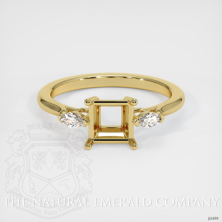 18K Yellow Gold Three Stone Ring Setting