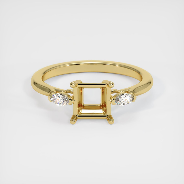 18K Yellow Gold Three Stone Ring Setting