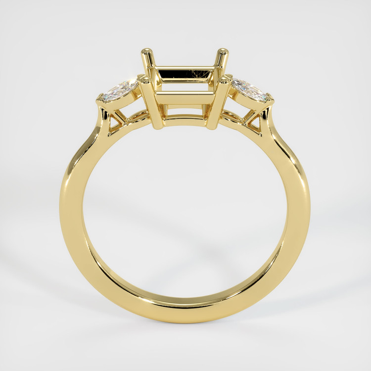 18K Yellow Gold Three Stone Ring Setting