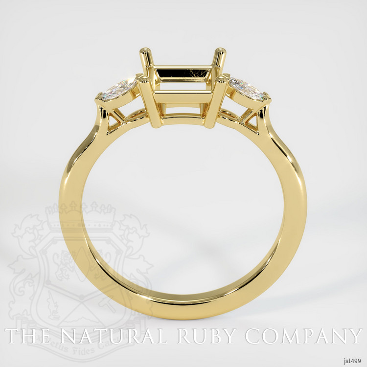 18K Yellow Gold Three Stone Ring Setting