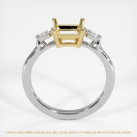 14K Yellow & White Three Stone Ring Setting Image