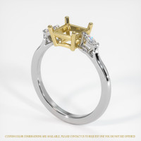 18K Yellow & White Three Stone Ring Setting Image