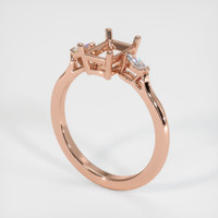 14K Rose Gold Three Stone Ring Setting Video