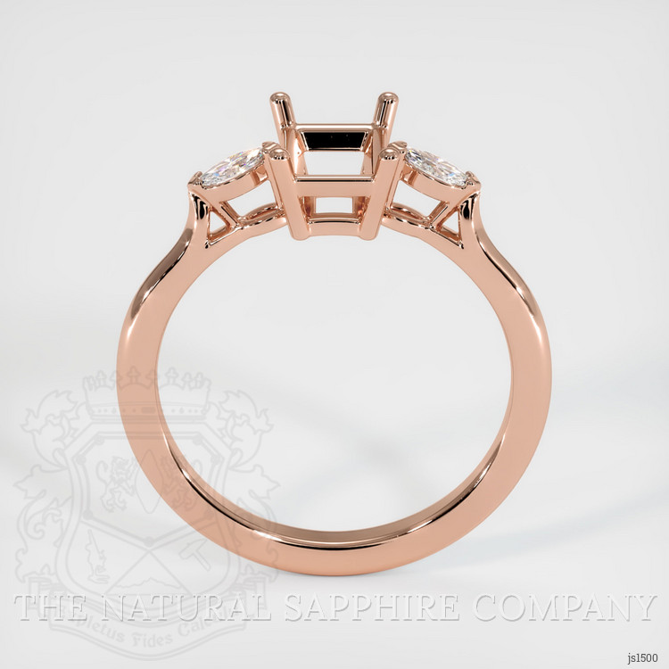 14K Rose Gold Three Stone Ring Setting