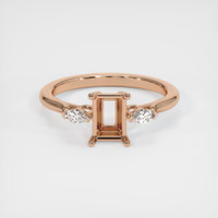 18K Rose Gold Three Stone Ring Setting Image
