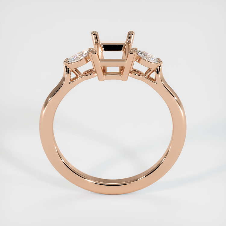 18K Rose Gold Three Stone Ring Setting