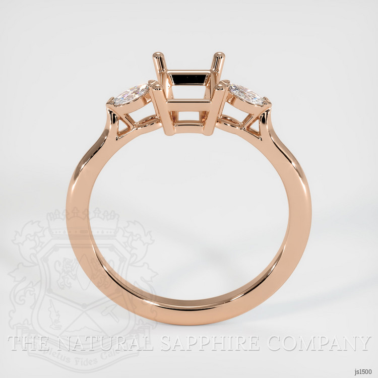 18K Rose Gold Three Stone Ring Setting