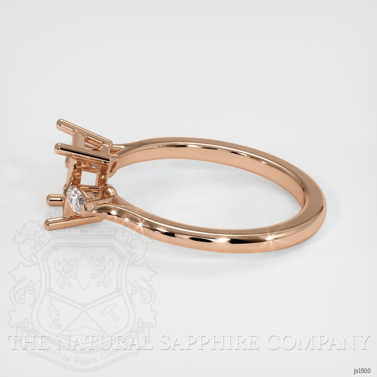 18K Rose Gold Three Stone Ring Setting