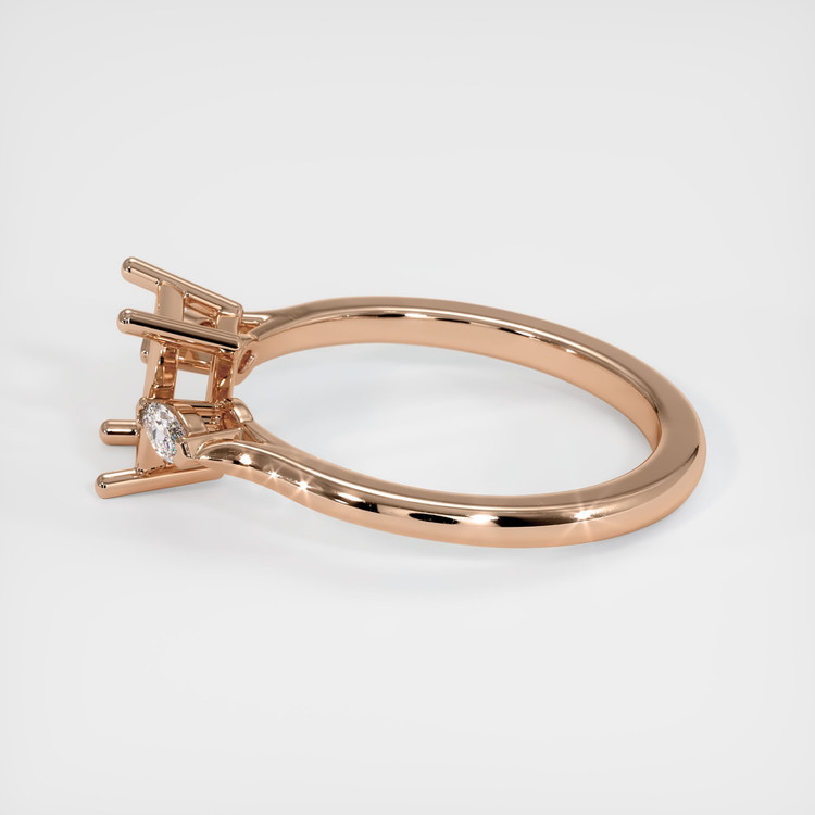 18K Rose Gold Three Stone Ring Setting