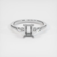 10K White Gold Three Stone Ring Setting Image