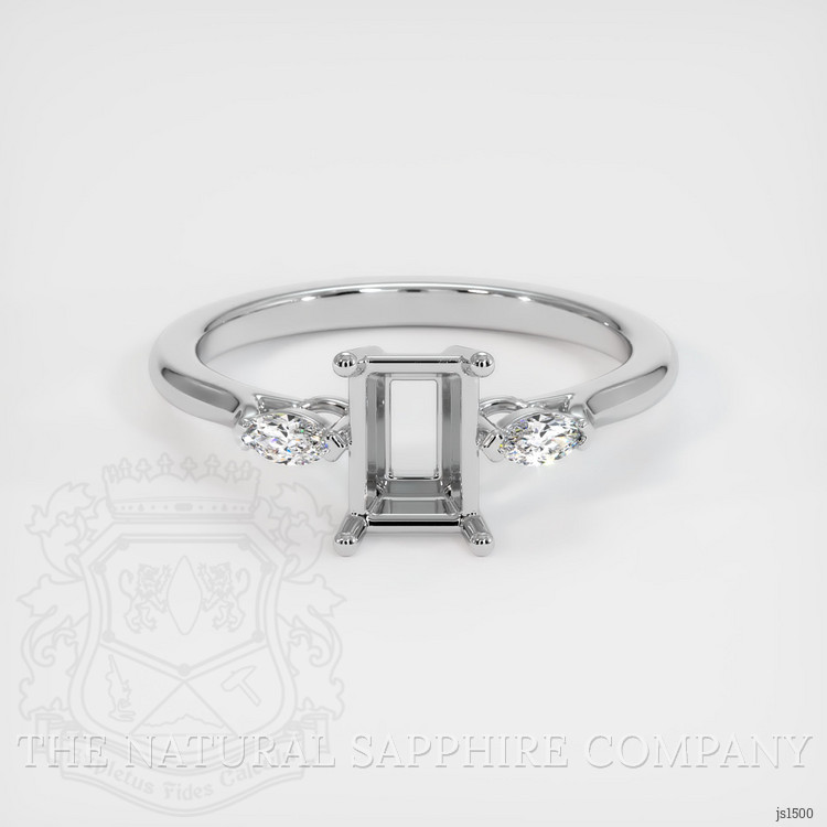 10K White Gold Three Stone Ring Setting