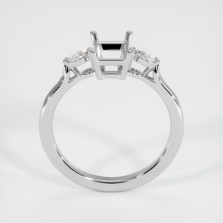 10K White Gold Three Stone Ring Setting